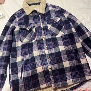 Soho Threads Plaid Sherpa Jacket